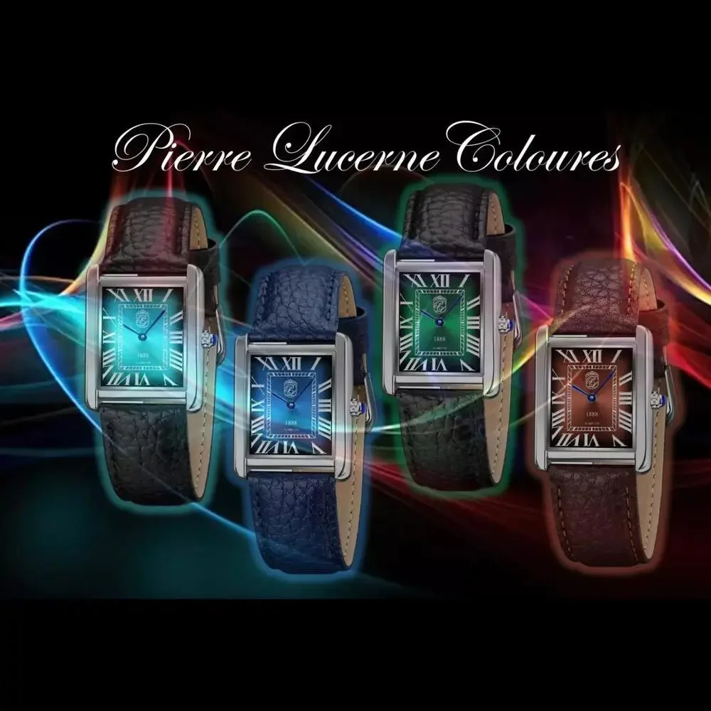 NEW‎ Pierre Lucerne Root Beer 1888 Swiss Inspired Men's Tank Watch